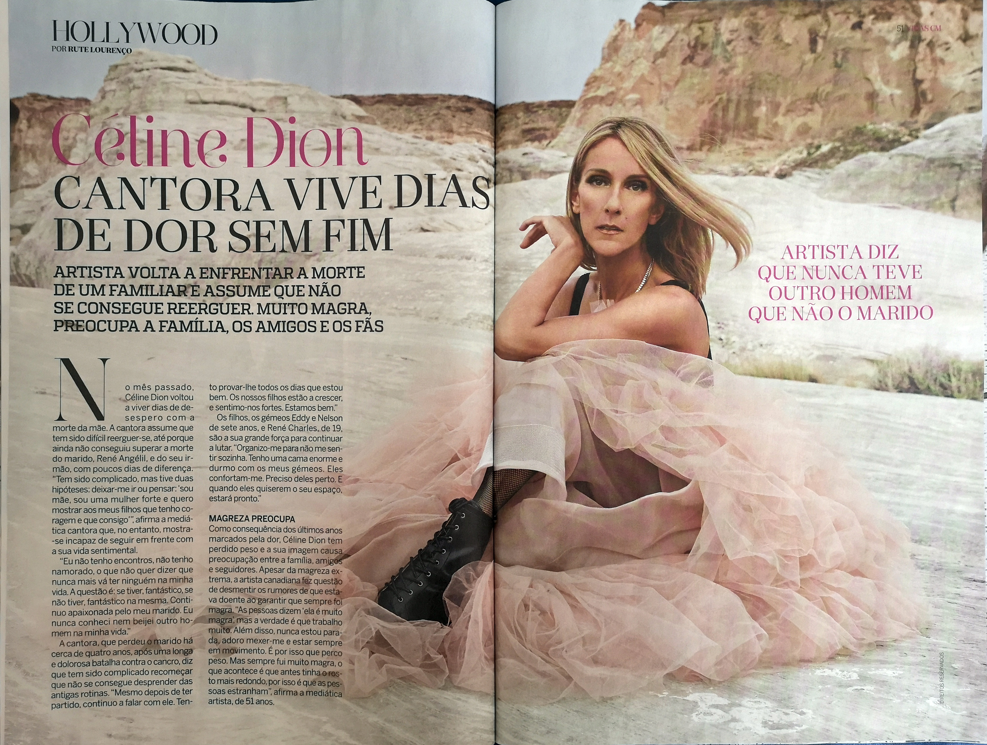 [Scan Revista Vidas] Céline Dion vive dias de dor sem fim